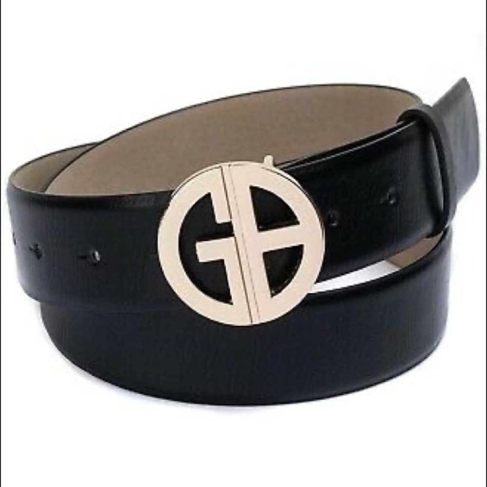 GIANI BERNINI
Signature-Buckle Panel Belt in Black
